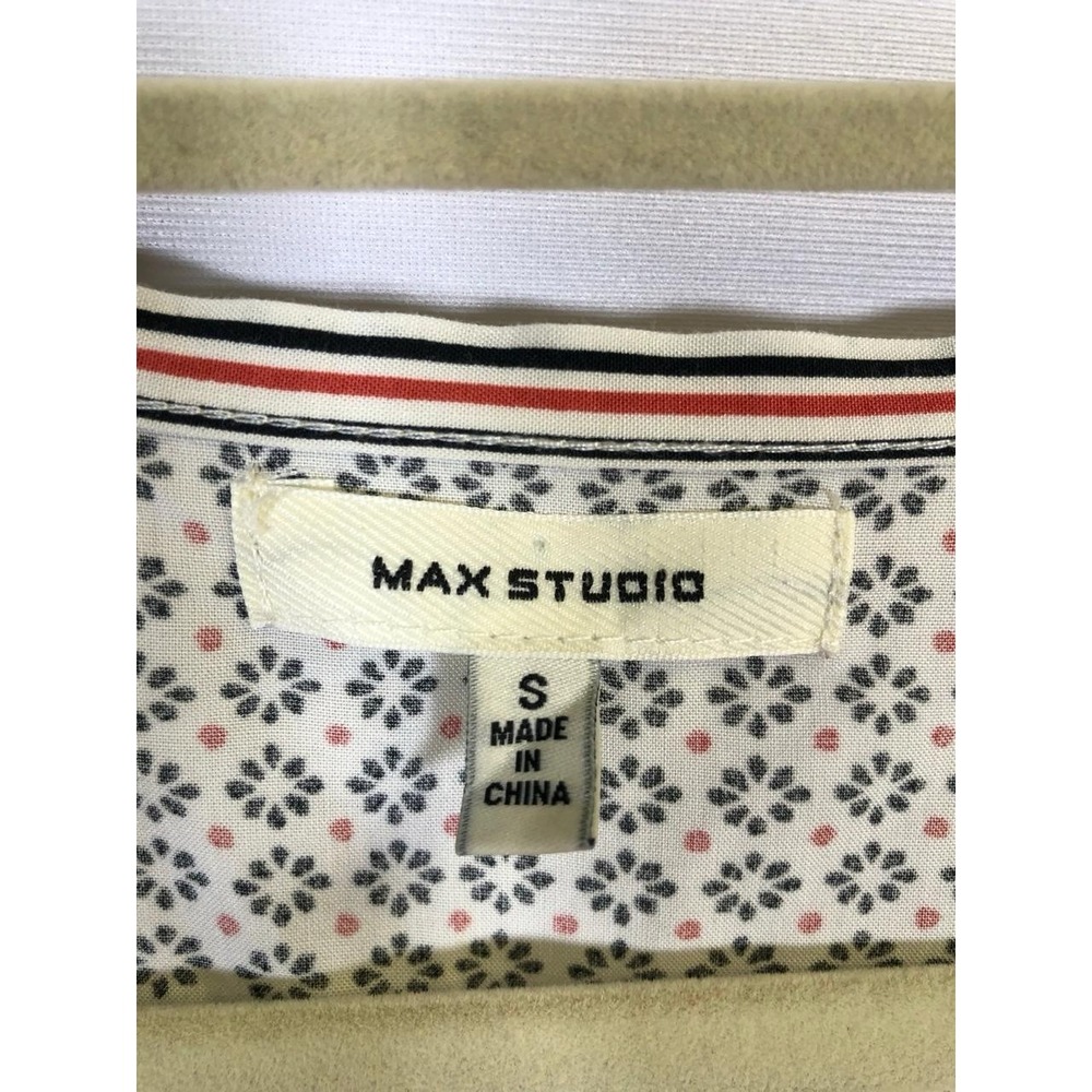 Max Studio Women's S White Floral Tie-front Top Flutter Short Sleeve Top Blouse - Picture 3 of 8
